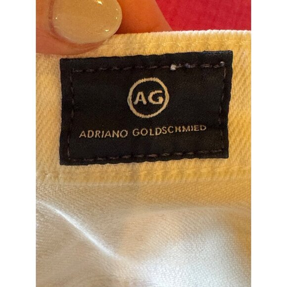 Adrianno Goldschmied Jeans Women 27 White The Prima Mid Rise Cigarette Ankle - Picture 10 of 12